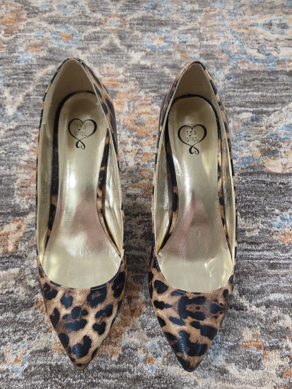143 Girl Women's Leopard Print Pointed Toe Heels - Gold Insole